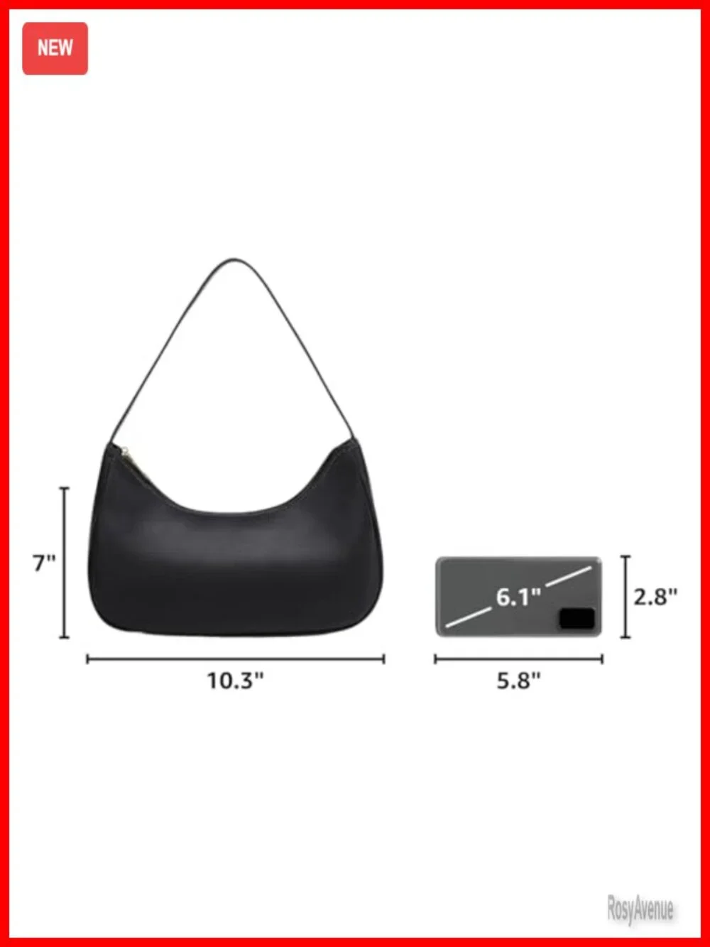 Lightweight PU Leather Hobo Tote Handbag Shoulder Bag Clutch for Work Travel